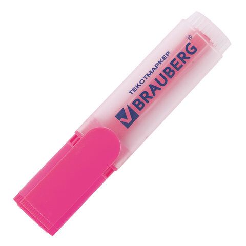 Текстовыделитель BRAUBERG 2 шт. &quot;FLUO&quot;, РОЗОВЫЙ, линия 1-5 мм, 150401