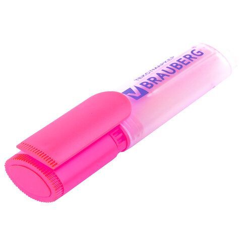 Текстовыделитель BRAUBERG 2 шт. &quot;FLUO&quot;, РОЗОВЫЙ, линия 1-5 мм, 150401