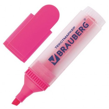 Текстовыделитель BRAUBERG 2 шт. "FLUO", РОЗОВЫЙ, линия 1-5 мм, 150401