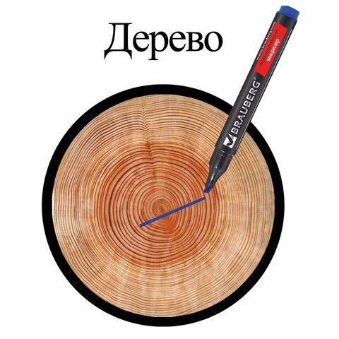 Маркер перманентный BRAUBERG 2 шт. &quot;Contract&quot;, СИНИЙ, скошенный наконечник, 1-5 мм, 150470