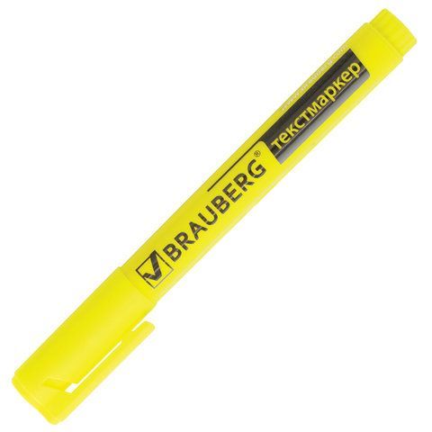 Текстовыделитель BRAUBERG 3 шт. &quot;Energy&quot;, ЖЕЛТЫЙ, линия 1-3 мм, 150482