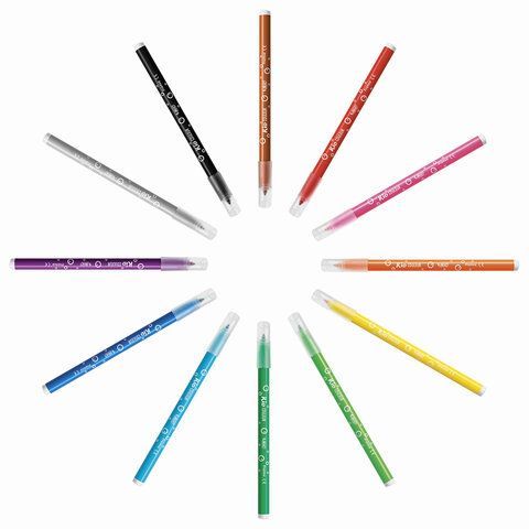 Фломастеры BIC &quot;Kid Couleur&quot;, 12 цветов, суперсмываемые, вентилируемый колпачок, европодвес, 9202932