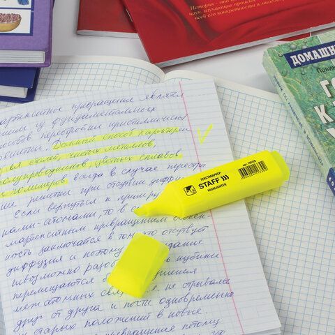 Текстовыделитель STAFF 12 шт. &quot;EVERYDAY HL-728&quot;, ЖЕЛТЫЙ, линия 1-5 мм, 150728