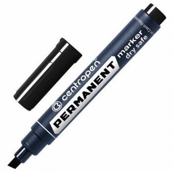 Маркер перманентный CENTROPEN 3 шт. 8516, ЧЕРНЫЙ, скошенный наконечник, 2-5 мм, 5 8516 0112