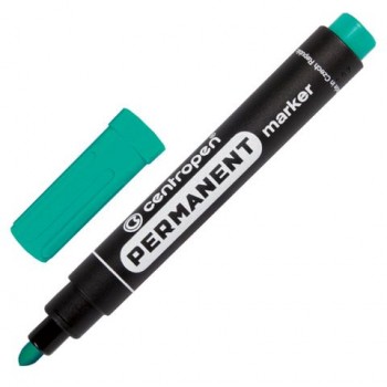 Маркер перманентный CENTROPEN 10 шт. 8566, ЗЕЛЕНЫЙ, круглый наконечник, 2,5 мм, 585660110