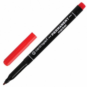 Маркер перманентный CENTROPEN 4 шт. 2536, КРАСНЫЙ, тонкий наконечник, 1 мм, трехгранная зона захвата, 6 2536 0104