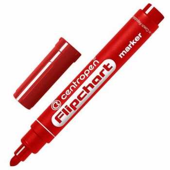 Маркер для бумажного флипчарта КРАСНЫЙ CENTROPEN 3 шт., НЕПРОПИТЫВАЮЩИЙ, 2,5 мм, 8550, 5 8550 0104