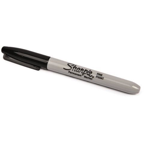Маркер перманентный SHARPIE 4 шт. (США) ЧЕРНЫЙ, &quot;Fine&quot;, круглый наконечник, 1 мм, S0810930