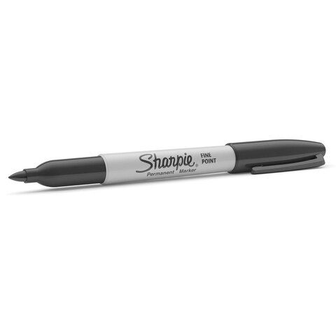 Маркер перманентный SHARPIE 4 шт. (США) ЧЕРНЫЙ, &quot;Fine&quot;, круглый наконечник, 1 мм, S0810930