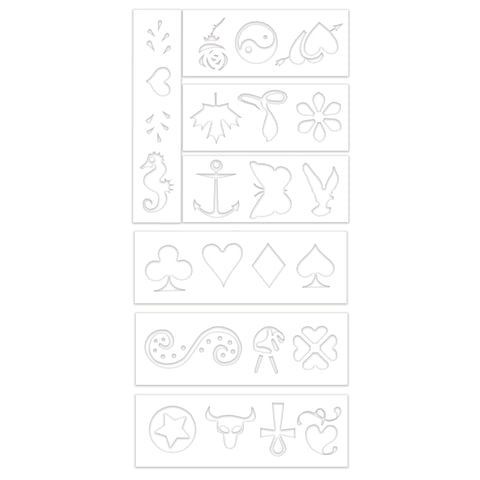 Фломастеры для кожи 4 ЦВЕТА CENTROPEN &quot;Tattoo&quot;, + 16 трафаретов, смываемые, 2880/4BL, 628800405