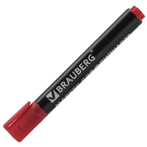 Маркер для бумажного флипчарта BRAUBERG 2 шт., НЕПРОПИТЫВАЮЩИЙ, КРАСНЫЙ, 2,5 мм, 151255