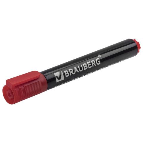 Маркер для бумажного флипчарта BRAUBERG 2 шт., НЕПРОПИТЫВАЮЩИЙ, КРАСНЫЙ, 2,5 мм, 151255
