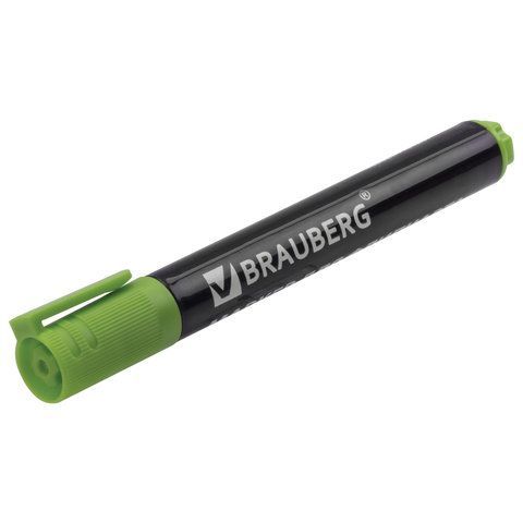 Маркер для бумажного флипчарта BRAUBERG 2 шт., НЕПРОПИТЫВАЮЩИЙ, ЗЕЛЕНЫЙ, 2,5 мм, 151256