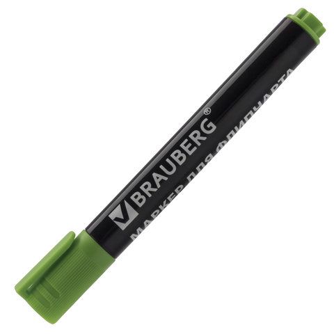 Маркер для бумажного флипчарта BRAUBERG 2 шт., НЕПРОПИТЫВАЮЩИЙ, ЗЕЛЕНЫЙ, 2,5 мм, 151256