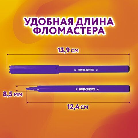 Фломастеры ЮНЛАНДИЯ 12 цветов, &quot;УРОКИ РИСОВАНИЯ&quot;, вентилируемый колпачок, ПВХ, 151416