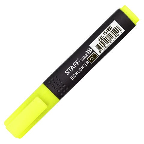 Текстовыделитель STAFF 12 шт. College &quot;STICK HL-497&quot;, ЖЕЛТЫЙ, 1-4 мм, 151497