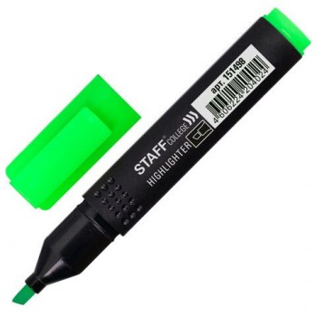 Текстовыделитель STAFF 12 шт. College "STICK HL-497", ЗЕЛЕНЫЙ, 1-4 мм, 151498