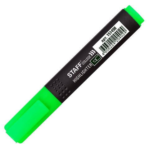 Текстовыделитель STAFF 12 шт. College &quot;STICK HL-497&quot;, ЗЕЛЕНЫЙ, 1-4 мм, 151498