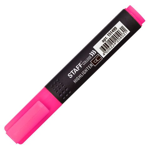 Текстовыделитель STAFF 12 шт. College &quot;STICK HL-497&quot;, РОЗОВЫЙ, 1-4 мм, 151499