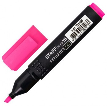 Текстовыделитель STAFF 12 шт. College "STICK HL-497", РОЗОВЫЙ, 1-4 мм, 151499