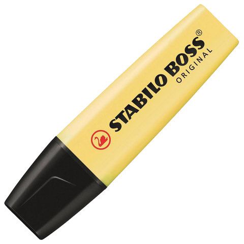 Текстовыделитель STABILO &quot;Boss Pastel&quot;, ВАНИЛЬНЫЙ, линия 2-5 мм, 70/144