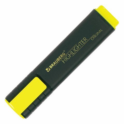 Текстовыделитель BRAUBERG 3 шт. &quot;ORIGINAL&quot;, ЖЕЛТЫЙ, линия 1-5 мм, 151681