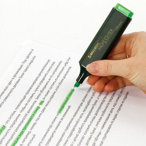 Текстовыделитель BRAUBERG 3 шт. &quot;ORIGINAL&quot;, ЗЕЛЕНЫЙ, линия 1-5 мм, 151682