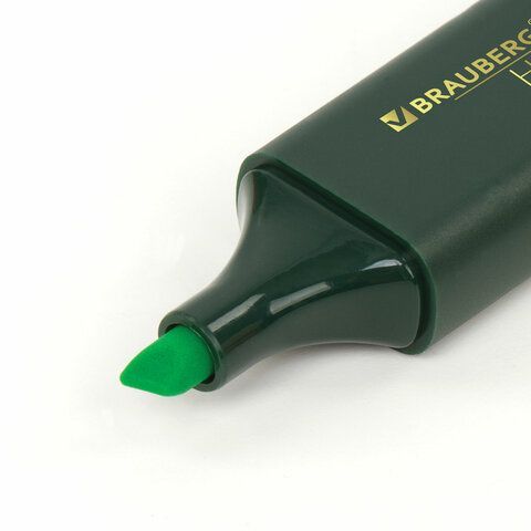 Текстовыделитель BRAUBERG 3 шт. &quot;ORIGINAL&quot;, ЗЕЛЕНЫЙ, линия 1-5 мм, 151682