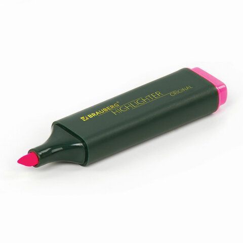 Текстовыделитель BRAUBERG 3 шт. &quot;ORIGINAL&quot;, РОЗОВЫЙ, линия 1-5 мм, 151683