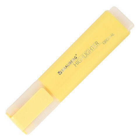 Текстовыделитель BRAUBERG 3 шт. &quot;ORIGINAL PASTEL&quot;, ВАНИЛЬ, линия 1-5 мм, 151691