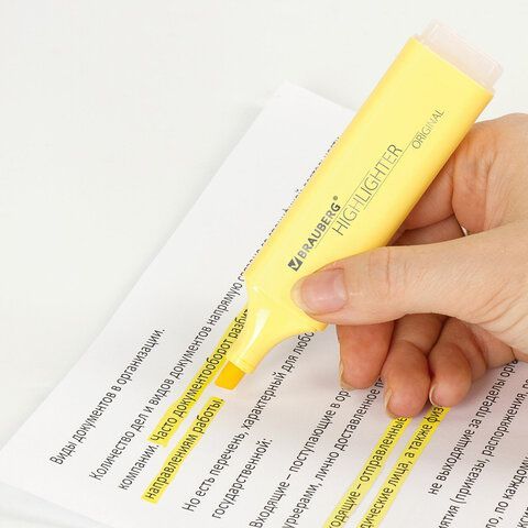 Текстовыделитель BRAUBERG 3 шт. &quot;ORIGINAL PASTEL&quot;, ВАНИЛЬ, линия 1-5 мм, 151691