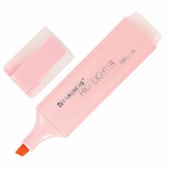 Текстовыделитель BRAUBERG 3 шт. "ORIGINAL PASTEL", ПАСТЕЛЬНЫЙ РОЗОВЫЙ, линия 1-5 мм, 151693