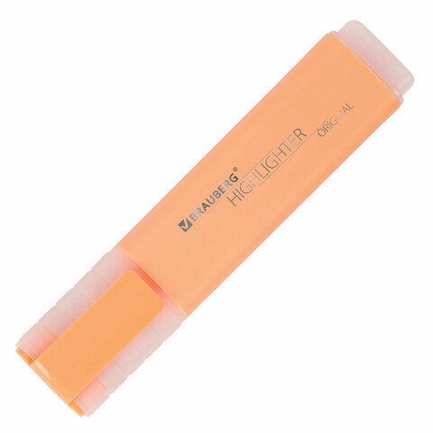 Текстовыделитель BRAUBERG 3 шт. &quot;ORIGINAL PASTEL&quot;, ПЕРСИКОВЫЙ, линия 1-5 мм, 151696