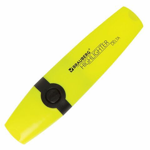 Текстовыделитель BRAUBERG 3 шт. &quot;DELTA&quot;, ЖЕЛТЫЙ, линия 1-5 мм, 151719