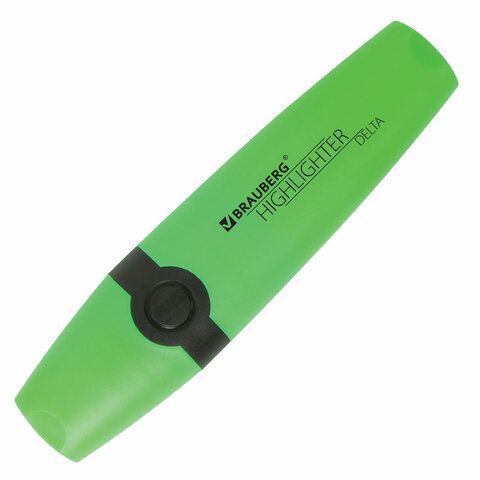 Текстовыделитель BRAUBERG 3 шт. &quot;DELTA&quot;, ЗЕЛЕНЫЙ, линия 1-5 мм, 151720