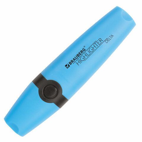 Текстовыделитель BRAUBERG 3 шт. &quot;DELTA&quot;, ГОЛУБОЙ, линия 1-5 мм, 151722