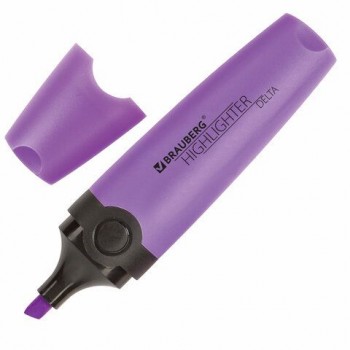 Текстовыделитель BRAUBERG 3 шт. "DELTA", ФИОЛЕТОВЫЙ, линия 1-5 мм, 151723