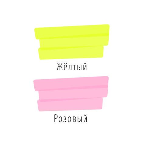 Набор текстовыделителей BRAUBERG 2 шт. 2 шт., ЖЕЛТЫЙ/РОЗОВЫЙ, &quot;DELTA&quot;, линия 1-5 мм, 151726
