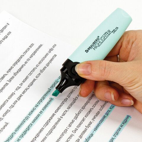 Текстовыделитель BRAUBERG 3 шт. &quot;DELTA PASTEL&quot;, БИРЮЗОВЫЙ, линия 1-5 мм, 151732