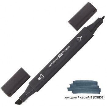 Маркер для скетчинга ХУДОЖЕСТВЕННЫЙ 1 мм - 6 мм BRAUBERG ART 6 шт. CLASSIC, ХОЛОДНЫЙ СЕРЫЙ 8 (CGII08), 151875