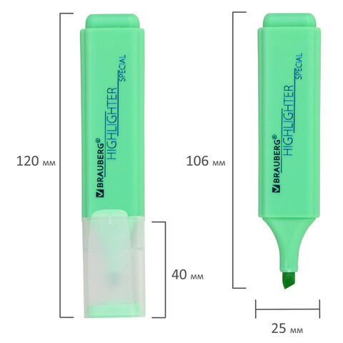 Текстовыделитель BRAUBERG 4 шт. &quot;SPECIAL&quot;, ЗЕЛЕНЫЙ, линия 1-5 мм, 151903