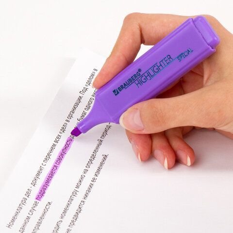 Текстовыделитель BRAUBERG 4 шт. &quot;SPECIAL&quot;, ФИОЛЕТОВЫЙ, линия 1-5 мм, 151907