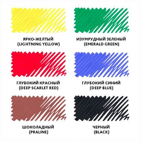 Фломастеры BRAUBERG 6 шт. &quot;PREMIUM&quot;, 6 цветов, КЛАССИЧЕСКИЕ, вентилируемый колпачок, ПВХ-упаковка с европодвесом, 151933