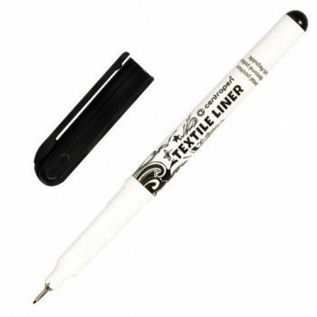 Маркер для ткани ЧЕРНЫЙ CENTROPEN 2 шт. "Textile Liner", игольчатый наконечник, 0,6-0,8 мм, 2639, 5 2639 0112