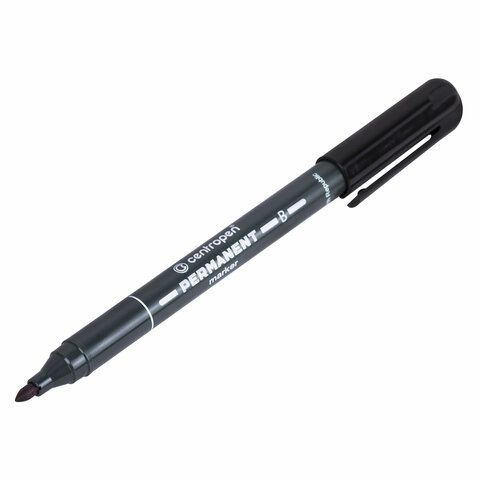 Маркер перманентный CENTROPEN 3 шт. 2836, ЧЕРНЫЙ, круглый наконечник, 2 мм, 6 2836 0012