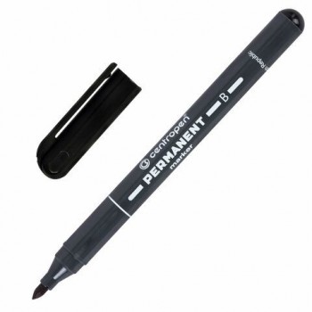 Маркер перманентный CENTROPEN 3 шт. 2836, ЧЕРНЫЙ, круглый наконечник, 2 мм, 6 2836 0012