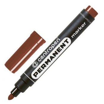 Маркер перманентный CENTROPEN 3 шт. 8566, КОРИЧНЕВЫЙ, круглый наконечник, 2,5 мм, 5 8566 0111