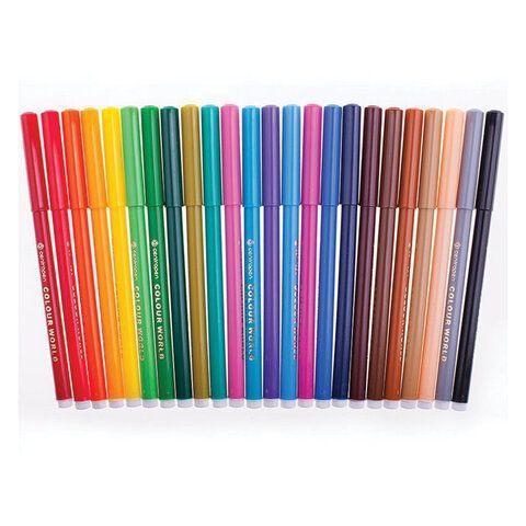Фломастеры 24 ЦВЕТА CENTROPEN &quot;Colour World&quot;, трехгранные, смываемые, вентилируемый колпачок, 7550/24TP, 775502484
