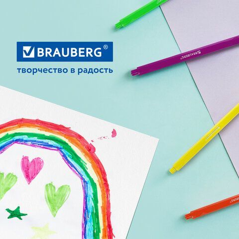 Фломастеры трехгранные 24 цвета, вентилируемый колпачок, BRAUBERG &quot;PREMIUM&quot;, ПВХ-упаковка, 152194