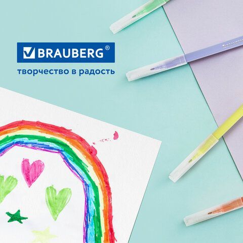 Фломастеры 6 неоновых + 6 пастельных, вентилируемый колпачок BRAUBERG &quot;PREMIUM&quot;, картонная коробка, 152198